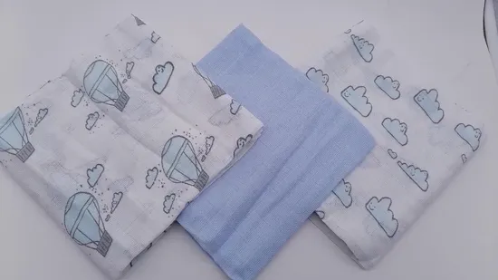 6PCS PVC Bag Packed 100% Cotton Baby Muslin Diapers